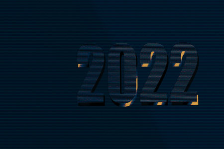 New Year 2022 message with heart shapes