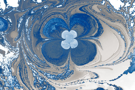 Abstract ebru cover art. Floral Ebru marbling texture background design.