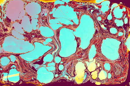 Abstract creative marbling pattern for fabric. Ebru marble effect surface pattern design for print
