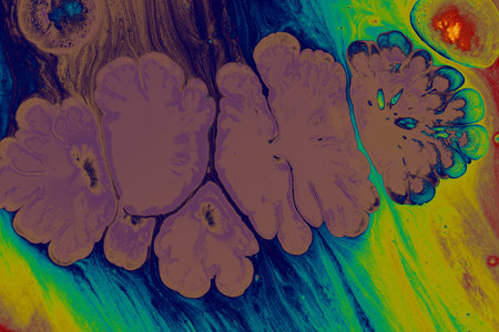Abstract creative marbling pattern for fabric. Ebru marble effect surface pattern design for print