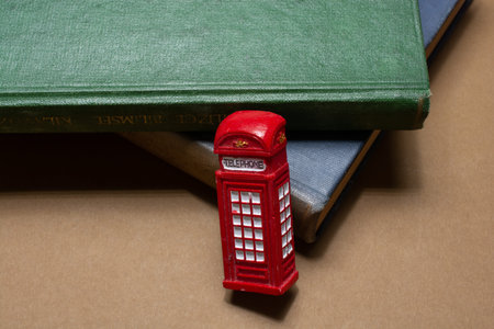 Classical British style Red phone booth of London