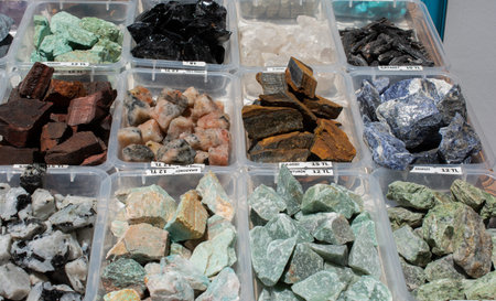 Natural mineral gemstones of a various types