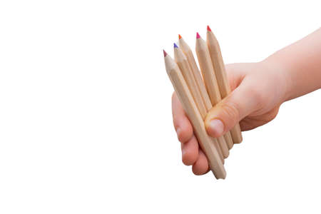 Lots of different isolated colored pencil tool for artistic creativity drawing.の写真素材