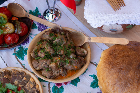 Cuisine with Traditional dishes in view
