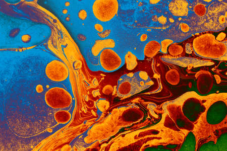 Ebru marbling handmade art, traditional Ebru technique. abstract background of marble liquid ink artの写真素材