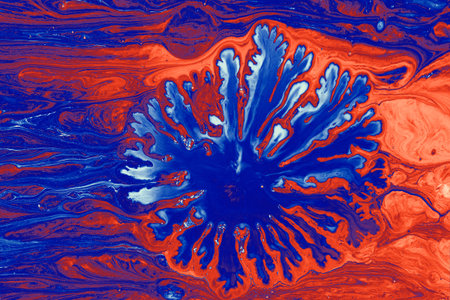Ebru marbling handmade art, traditional Ebru technique. abstract background of marble liquid ink art