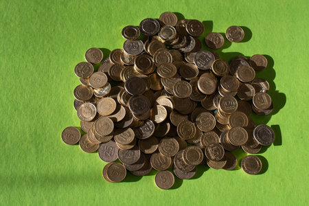 Finance, money, banking and business concept w'th Turkish lira coinsの写真素材