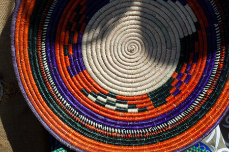 The texture of string, weaving from string backgroundの写真素材