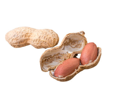 Peanuts on a white background. Peanut isolate.