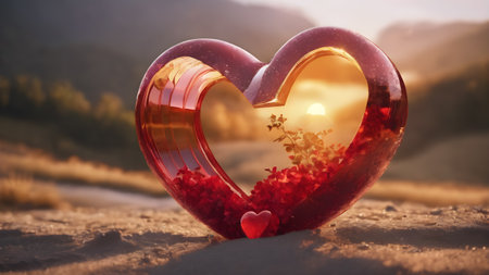 Love, Valentine's Day concepts. Love symbol, concept for Valentine's Day, wedding etc. Heart elements for love concept design. AI generated imageの素材