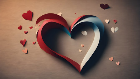 Love, Valentine's Day concepts. Love symbol, concept for Valentine's Day, wedding etc. Heart elements for love concept design. AI generated imageの素材