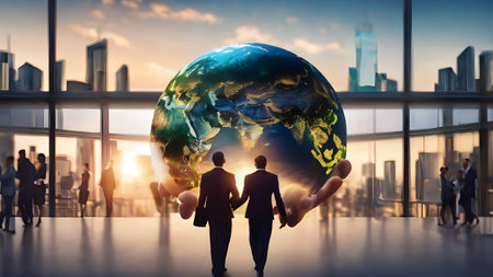 Business or politic concept indicating globalization. Business concept. business people, business investment and advisor consulting. Business, entrepreneur and entrepreneurship. AI generated imageの素材