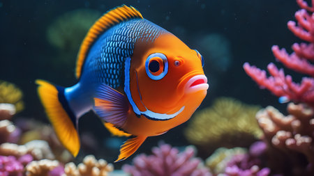 Artifical Intelligence generated under water scene illustration. underwater background. Tropical sea with beautiful ocean ecosystem., AI generated image, aiの素材