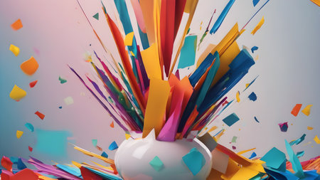 Artifical Intelligence generated  geometric abstract art.  Abstracct art background. AI generated image, aiの素材