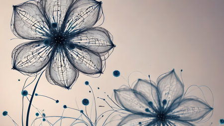 Futuristic creative lowerillustration  as science and beauty innovation concept style.  AI generated image, aiの素材