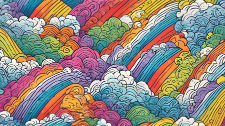 Colorful rainbow background  Colorful abstract rainbow color.  AI generated image, aiの素材