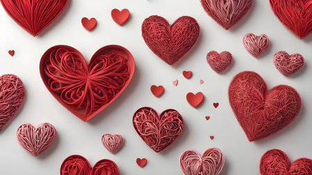 Love, Valentine's Day  background concept for Valentine's Day, wedding etc. Heart elements for love concept design. AI generated imageの素材