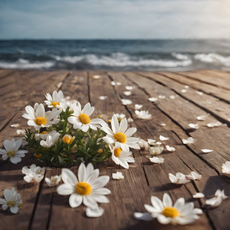 Flowers on the beach of seaの素材