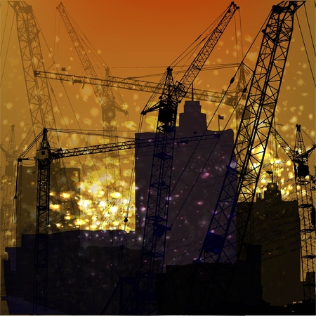Construction of a buildingのイラスト素材