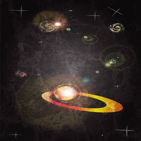 Abstract golden background with lighting effect in retro style. Vectorのイラスト素材