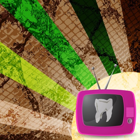 Old TV set isolated on white (Vector)のイラスト素材