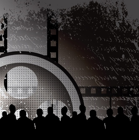 People watching the film in a cinema. のイラスト素材