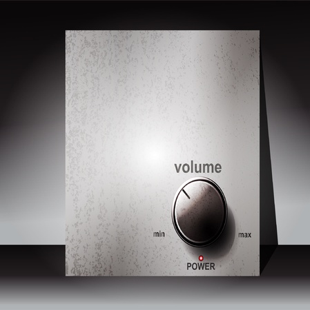 Chrome volume knob with scale on white backgroundのイラスト素材