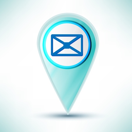  glossy  web icon email design element on a blue background.のイラスト素材