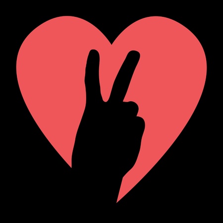 Hand with heart, abstract vector illustrationのイラスト素材