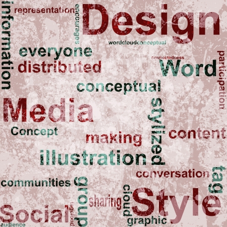 Word Grunge collage on background.のイラスト素材