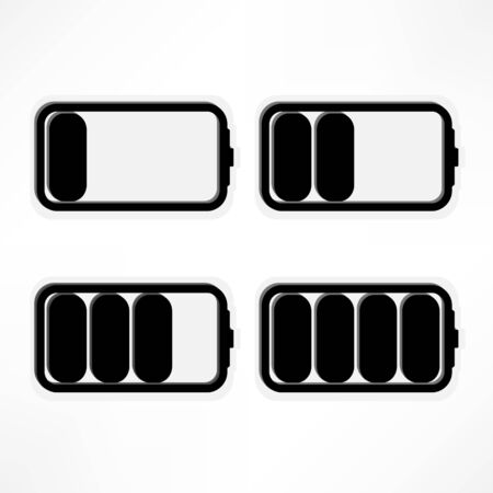 Set of battery charge level indicators  illustration のイラスト素材