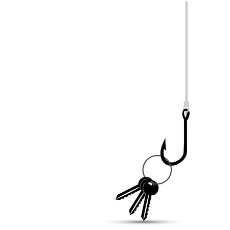 Fish Hook Baited with House Keyの写真素材