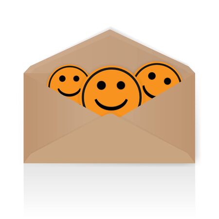 Smiley yellow envelope - vectorの写真素材