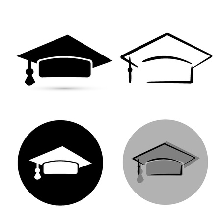 black graduate hat isolated over white background. vectorのイラスト素材