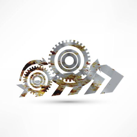 Vector gears, isolated object on white background, technical, mechanical illustrationのイラスト素材