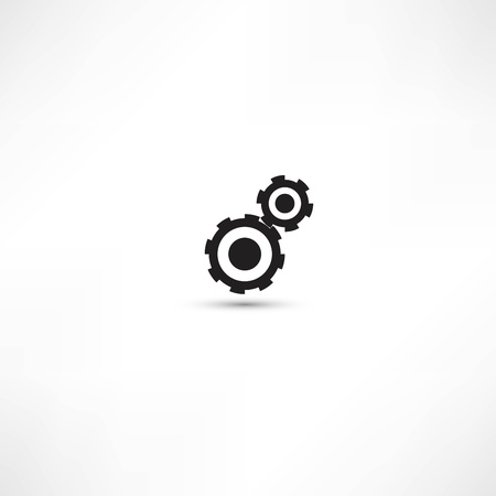 black cogs (gears) on light backgroundのイラスト素材