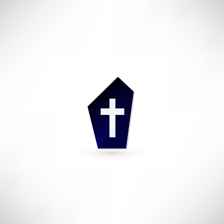 Grave with tombstone crossのイラスト素材