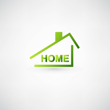 Green home icon on white backgroundのイラスト素材