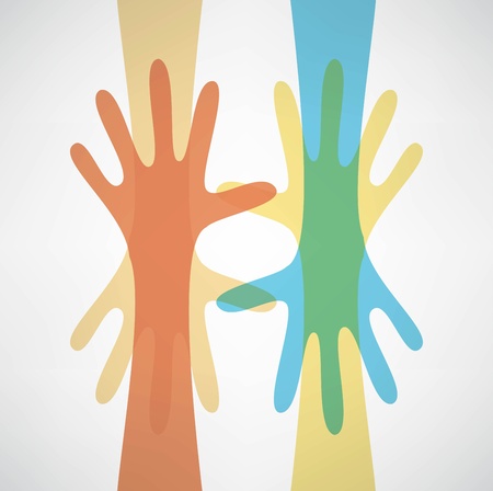 hands connectingのイラスト素材