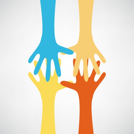 hands connectingのイラスト素材