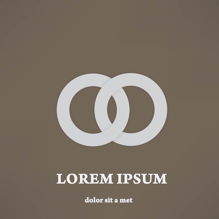 Jewelery rings wedding idea. Luxury symbol. Stylish sign. Creative icon.のイラスト素材