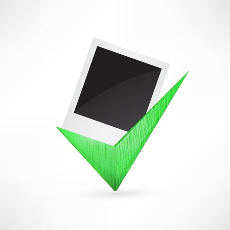photo frame green check markのイラスト素材