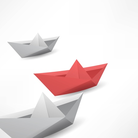 winner red paper shipのイラスト素材