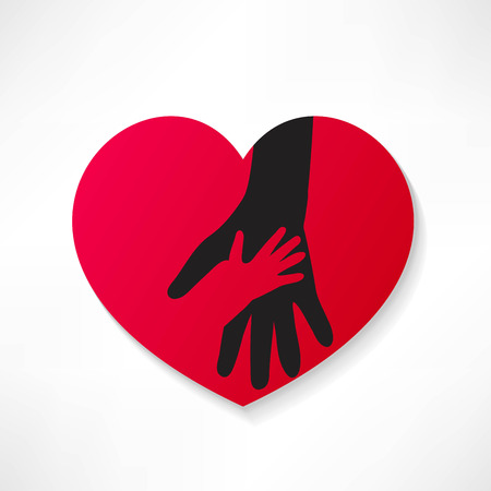 illustration of the human heart rescue people.のイラスト素材