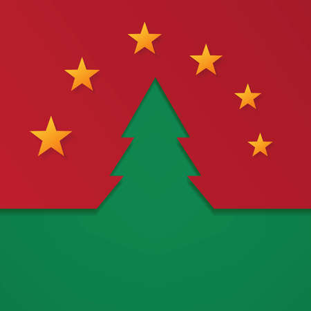 Vector merry christmas background with fir tree.のイラスト素材