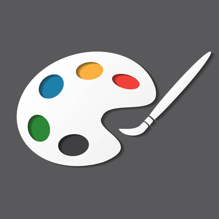 palette and paintbrushのイラスト素材