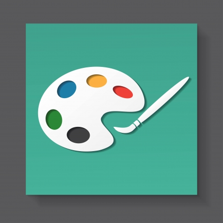 palette and paintbrushのイラスト素材