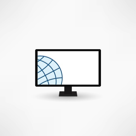 LCD panel with world backgroundのイラスト素材