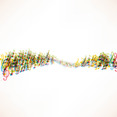 Various music notes on staveのイラスト素材