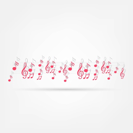 Various music notes on staveのイラスト素材